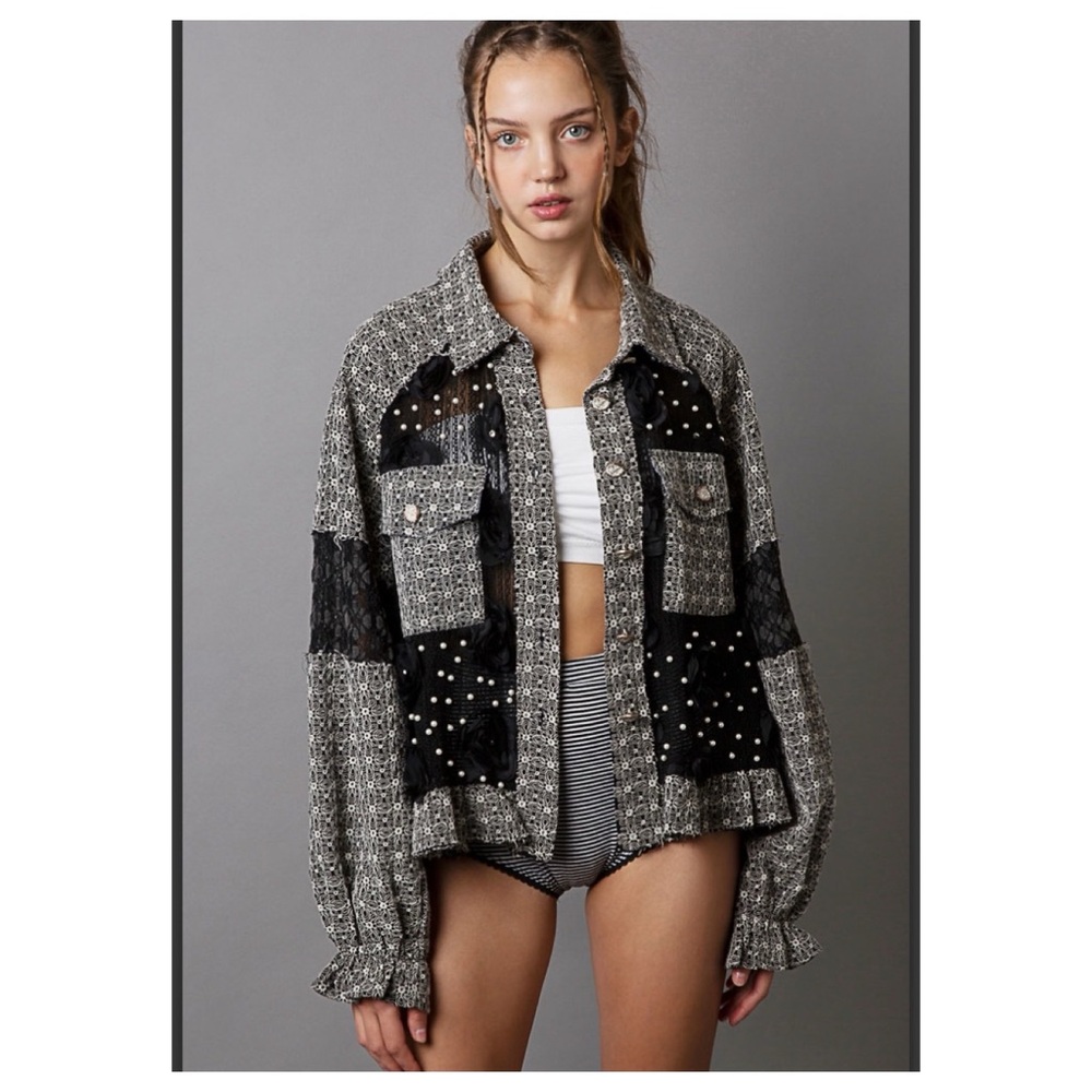 74 1 left ๐บ๐ธPOL lace fabric jacket - Picture 5 of 8